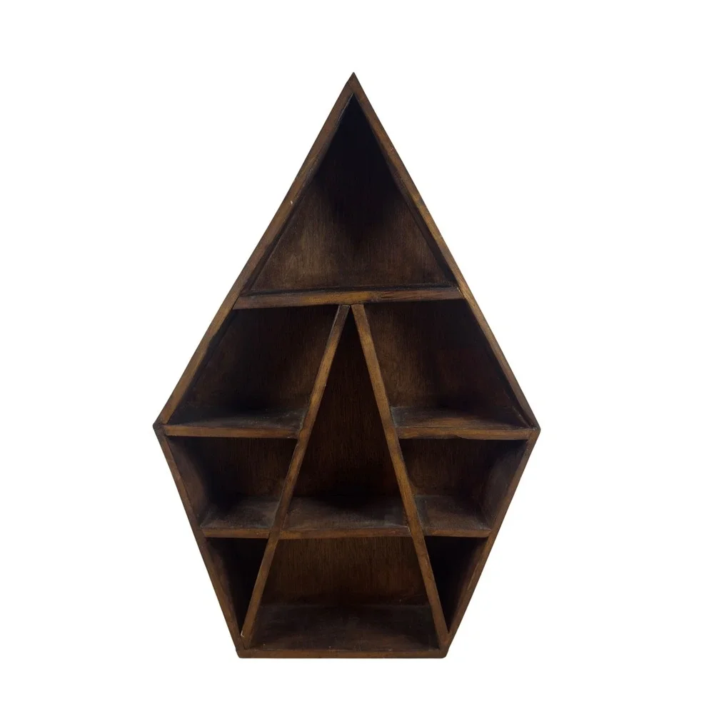Earthbound Trading Co Coffin Shadow Box Wood Crystal Display Shelf Gothic 24in